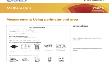 Mathematics: ACARA work sample portfolio summary – Year 5  Image