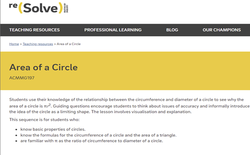 Area of a circle  Image