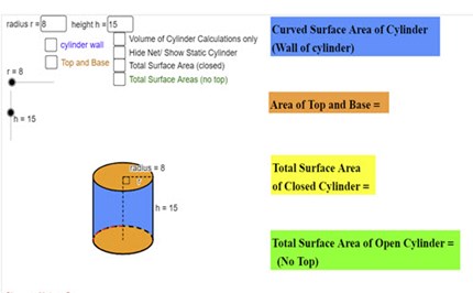 Surface area and volume of cylinder Image
