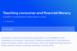 Teaching consumer and financial literacy Image