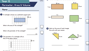 Assessment Year 6: Perimeter, area and volume  Image