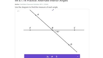 Alternate interior angles assessment activity Image