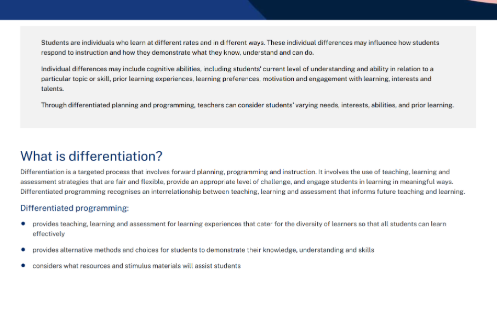 NESA Differentiated Programming