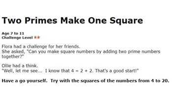 Two primes make one square Image