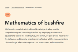 Mathematics of bushfire Image