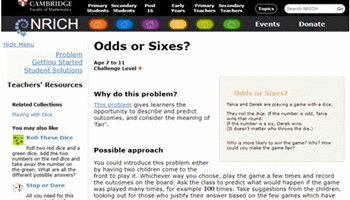Odds or sixes? Image