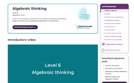 Algebra Thinking Algebraic thinking (8 lessons)