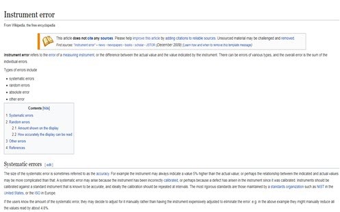 Instrument error Image
