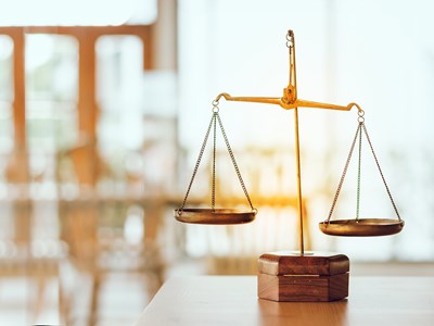 Photo of balance scales used to measure weights