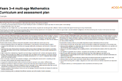 Years 3–4 multi-age: Mathematics: Curriculum and assessment plan Image