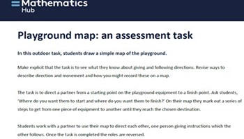 Playground map: an assessment task  Image
