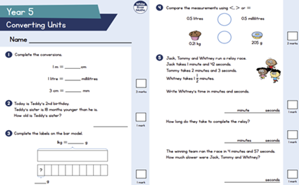 Assessment: Year 5 converting units Image