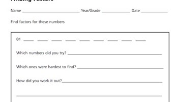 Assessment: Finding factors Image