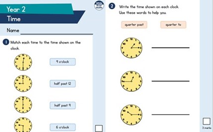 Reading an analogue clock and time problems Image