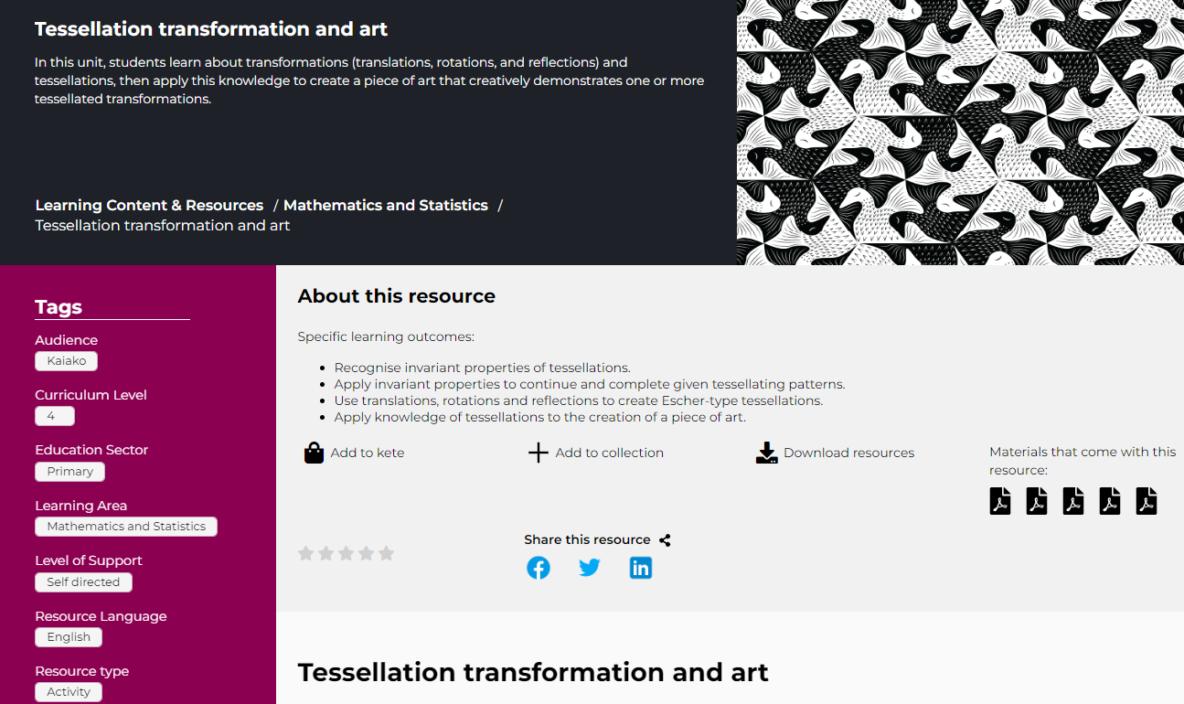 Tessellation, transformation and art  Image