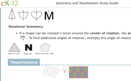 Symmetry and tessellations study guide Image