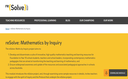 reSolve: mathematics by inquiry Image