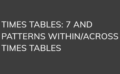 Times tables: 7 and patterns within/across times tables Image