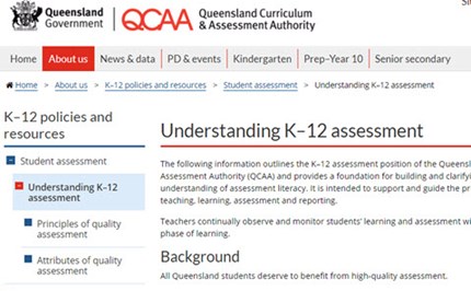 States and territories principles of assessment and advice – QLD Image