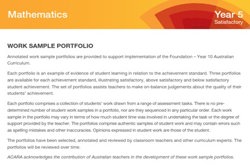 Mathematics: Work sample portfolio summary – Year 5 Image
