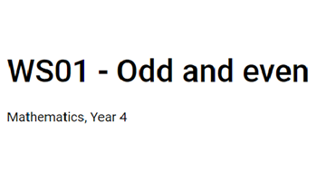 Work sample: Odd and even Image