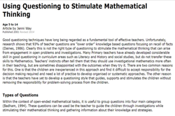 Using questioning to stimulate mathematical thinking Image
