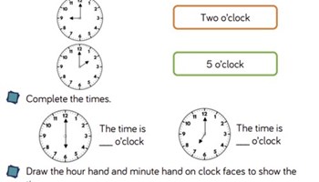 Time: o'clock, half past, quarter past and quarter to Image
