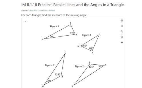 Parallel lines and the angles in a triangle Image