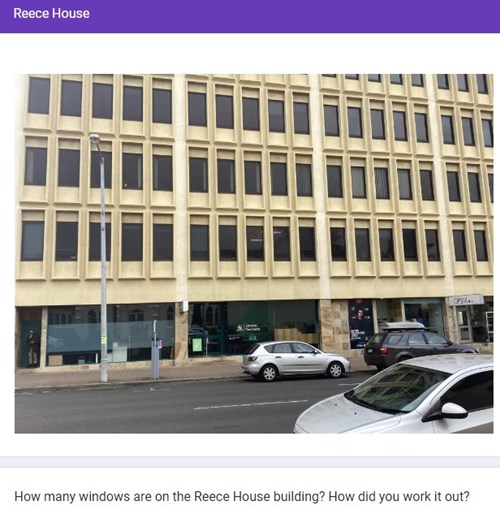 A multi-story office building