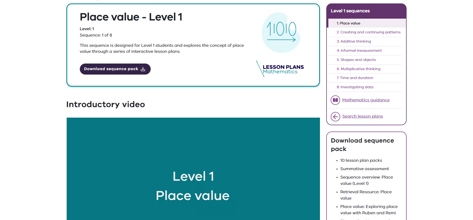 Place value - Level 1 Image