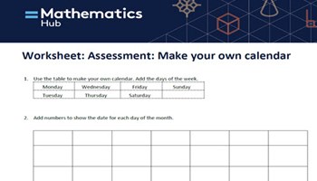 Formative assessment: Make your own calendar  Image