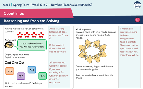 Repeating and growing patterns: Year 1: Planning tool