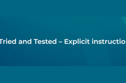 Tried and tested: Explicit instruction Image