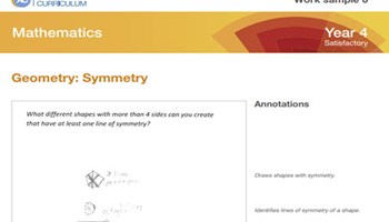 Mathematics Year 4 Geometry: Symmetry – ACARA Image