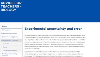 Experimental uncertainty and error: advice for teachers Image