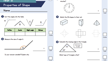 Assessment Year 6: Properties of shapes – measuring angles  Image