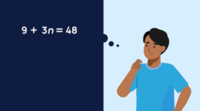 A child and an equation.