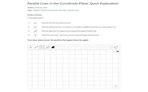 Parallel lines in the coordinate plane: Quick exploration Image