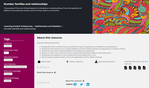 Number families and relationships Image