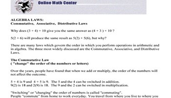 Commutative, associative, distributive laws Image