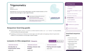 Trigonometry Math Tools Pythagoras and trigonometry: Year 9: Planning tool
