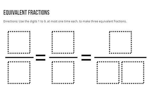 Open middle: Equivalent fractions Image