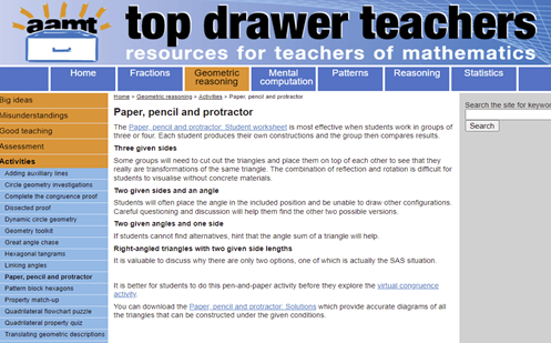 Paper, pencil and protractor  Image