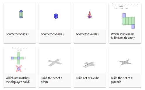Exploring nets of geometric solids Image