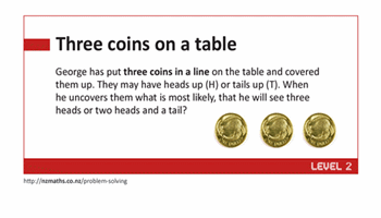 Three coins on a table Image