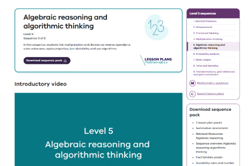 Algebraic reasoning and algorithmic thinking (8 lessons) Image