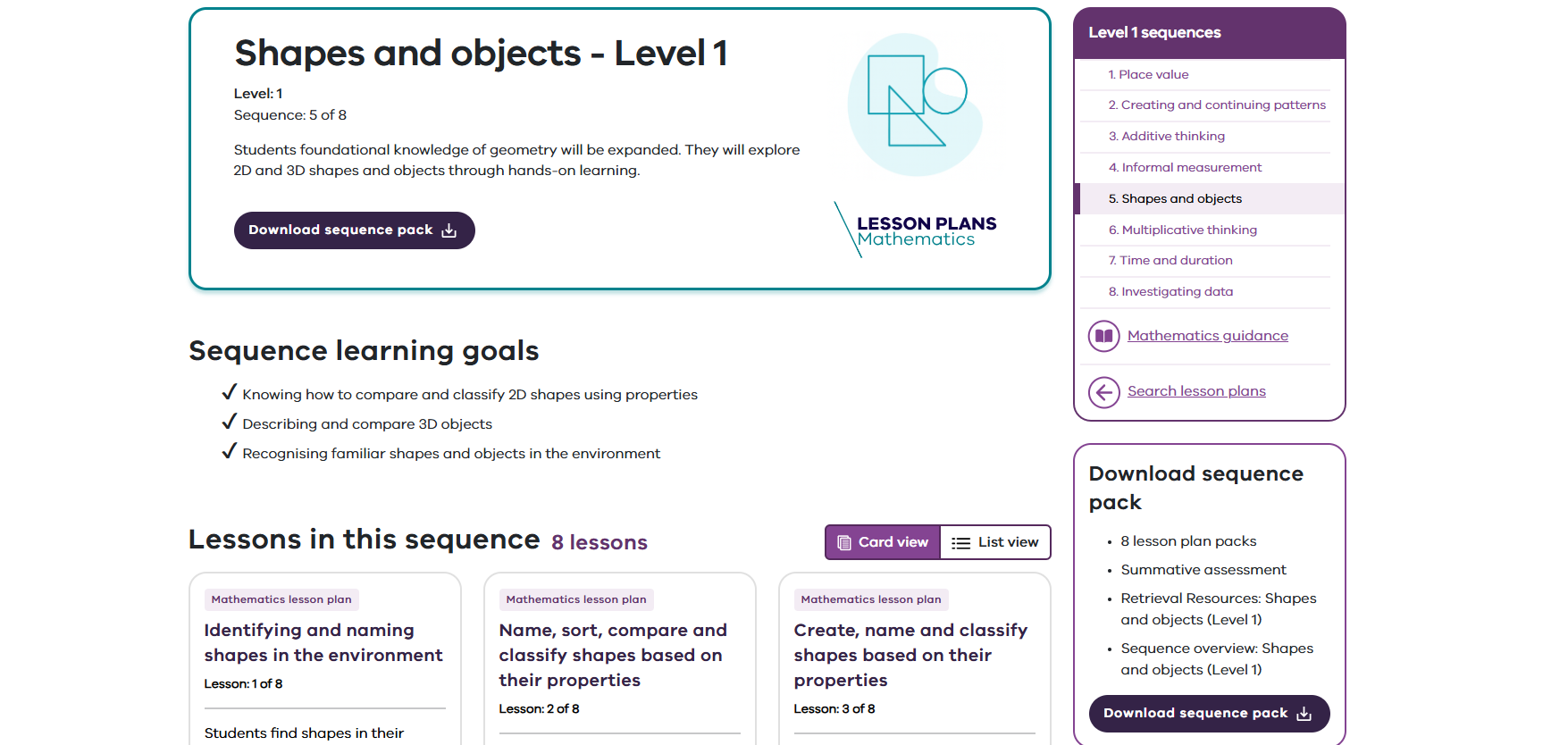 Shapes and objects - Level 1 Image