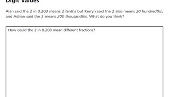 Assessment: Digit values and number sequence Image