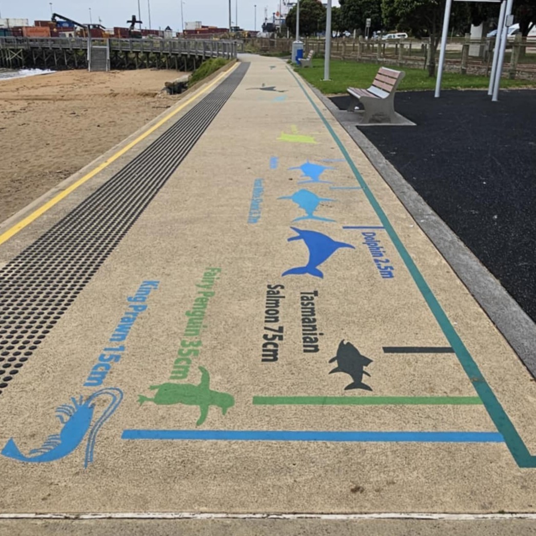 A concrete pathway known as the Maths Trail