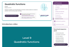 Quadratic functions (12 lessons) Image